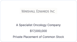 Past clients- Marshall Edwards Inc